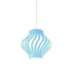 Sospensione Moderna Larga Helios Polilux ® Blu Pastello 1 Luce E27