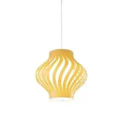 Sospensione Moderna Helios Larga Polilux ® Ocra Pastello 1 Luce E27