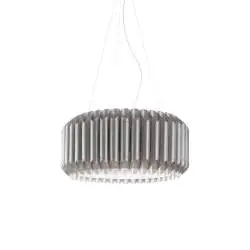 Lampadario Moderno Louise Polilux ® Argento E Metallo Cromo 3 Luci E27