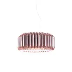 Lampadario Moderno Louise Polilux ® Pink Metal E Metallo Cromo 5 Luci E27