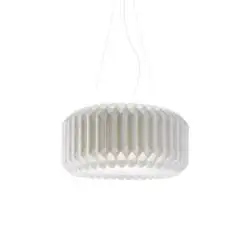 Lampadario Moderno Louise Polilux ® Bianco E Metallo Cromo 5 Luci E27