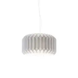 Sospensione Moderna Louise Polilux ® Bianco E Metallo Cromo 1 Luce E27