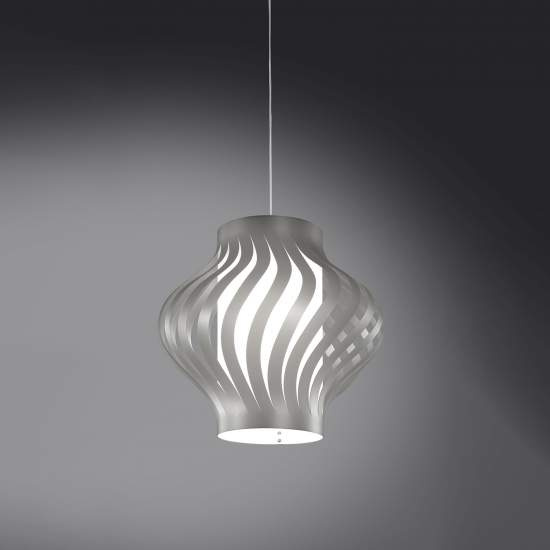 Sospensione Da Esterno Moderna Helios Polilux ® Argento 1 Luce E27 OUT/H39/S/SVR