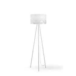 Piantana Moderna 3 Piediprisma Polilux ® Bianco E Metallo 1 Luce E27