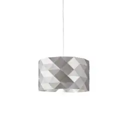 Lampadario Moderno Prisma Polilux ® Argento E Metallo Cromo 3 Luci E27