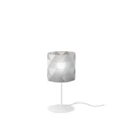 Lampada Da Scrivania Moderna Prisma Polilux ® Argento E Metallo 1 Luce E27