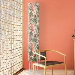 Piantana Moderna Decolight Polilux Grafica Flowers Metallo Bianco 3 Luci E27