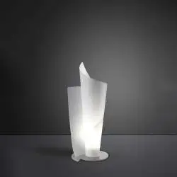 Lampada Da Scrivania-Ufficio Moderna Vela Polilux ® Bianco E Metallo 1 Luce E27