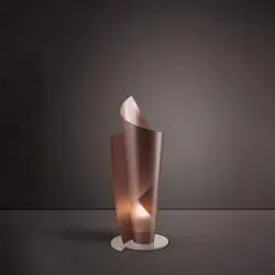 Lampada Da Scrivania-Ufficio Moderna Vela Polilux ® Rame 1 Luce E27 H70Cm