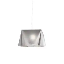 Sospensione Moderna Wanda Polilux ® Argento E Metallo Cromo 1 Luce E27 D45Cm