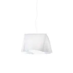 Sospensione Moderna Wanda Polilux ® Bianco E Metallo Cromo 1 Luce E27 D45Cm