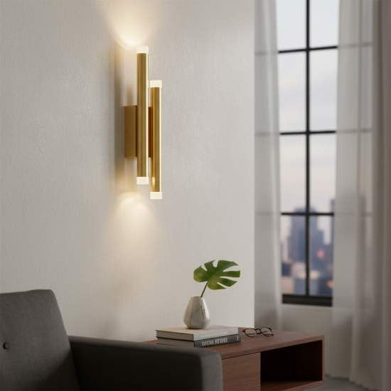 Applique Moderna Madison Metallo Oro Sanitano 4 Led 16W 3000K 1862Lm 01-2033