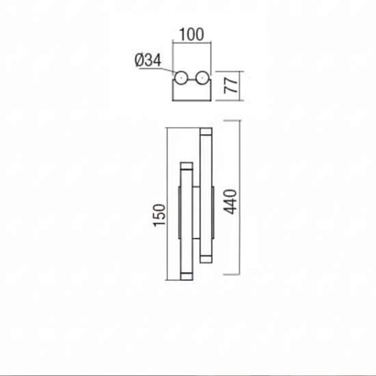 Applique Moderna Madison Metallo Oro Sanitano 4 Led 16W 3000K 1862Lm 01-2033
