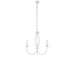Lampadario Rustico Botte 3 Luci Bianco LuceArt Classic