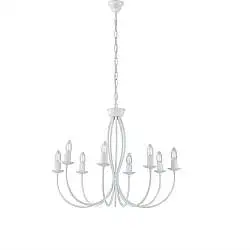 Lampadario Rustico Botte 8 Luci Bianco LuceArt Classic