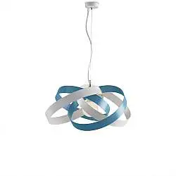 Sospensione Vertigo 1 Luce Bianco e Azzurro LuceArt Classic