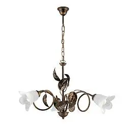 Lampadario Arte Povera Limone 3 Luci Marrone e Bianco LuceArt Classic