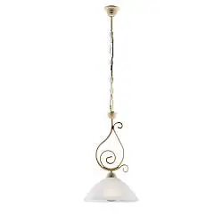Lampadario Rustico Faraone 1 Luce Avorio e Bianco LuceArt Classic