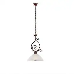 Lampadario Rustico Faraone 1 Luce Marrone e Bianco LuceArt Classic