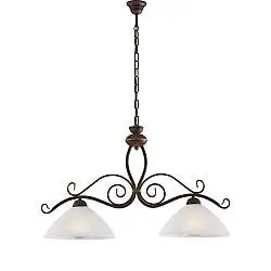Lampadario Rustico Faraone 2 Luci Marrone e Bianco LuceArt Classic