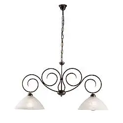 Lampadario Rustico Milly 2 Luci Marrone e Bianco LuceArt Classic
