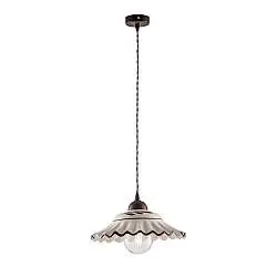 Lampadario Rustico Palma 1 Luce Bianco LuceArt Classic