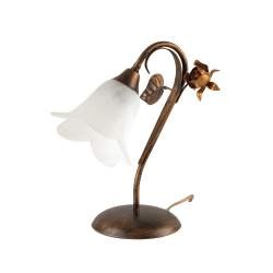Lumetto Classico Arte Povera Ferro Battuto Marrone e Oro Serie Cestino Lumetto Classico Arte Povera Ferro Battuto Marrone e Oro Serie Cestino