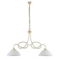 Lampadario Rustico Bistrot 2 Luci Avorio e Bianco LuceArt Classic