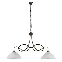 Lampadario Rustico Bistrot 2 Luci Ruggine e Bianco LuceArt Classic