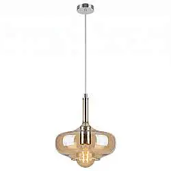 Sospensione Imbuto 1 Luce Ambra E Cromo Luceart Design