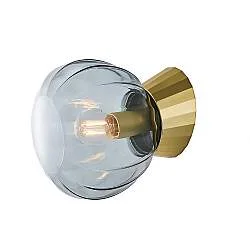 Applique Moderna Sydney Base Oro E Sfera In Vetro Fumé 1 Luce E14