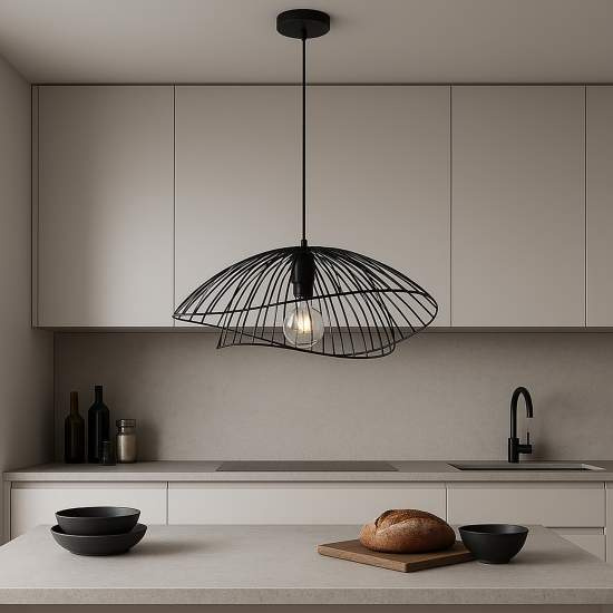 Sospensione Contemporanea Adelaide In Metallo Nero 1 Luce E27 LA184-LX-SP-NR