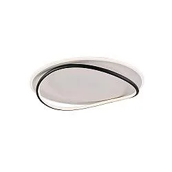 Plafoniera Moderna Cairns Plastica Nero Bianco Led 30W Dimmerabile