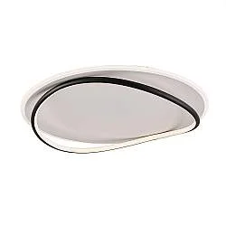 Plafoniera Moderna Cairns Plastica Nero-Bianco Led 58W Dimmerabile