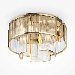 Plafoniera Moderna Frame 6 Luci E14 60W Metallo Oro Ip20