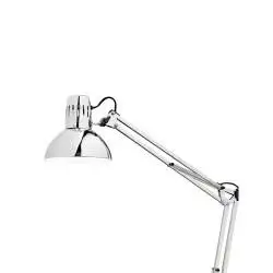 Lampada Da Scrivania Moderna Arc Metallo Cromo 1 Luce E27