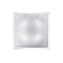 Plafoniera Quadrata Contemporanea Frame Vetro Bianco 4 Luci E27