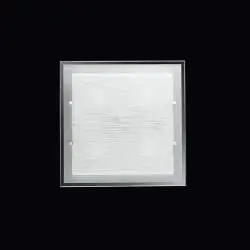 Plafoniera Quadrata Contemporanea Frame Vetro Bianco Satinato 4 Luci E27