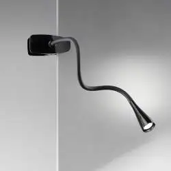 Lampada Da Scrivania Contemporanea Clip Snake Acrilico Nero Led 3W 3000K