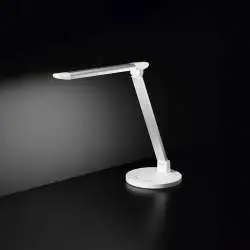 Lampada Scrivania Moderna Hal Alluminio Bianco Acrilico Satinato Led 7W Cct
