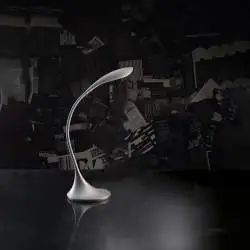 Lampada Da Scrivania Moderna Puddy Acrilico Grigio Led 4,5W 3000K