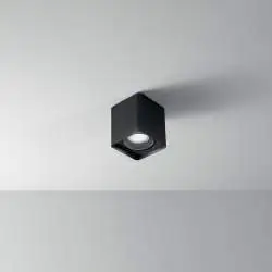 Plafoniera Moderna Brick Metallo Grafite Vetro 1 Luce Gu10