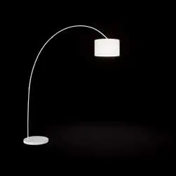 Piantana Contemporanea Callisto Metallo Bianco Tessuto 1 Luce E27
