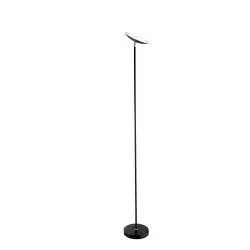 Piantana Moderna Febe Metallo Nero Vetro Led 18W 3000K