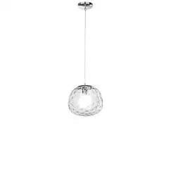 Sospensione Contemporanea Ufo Metallo Cromo Vetro Trasparente 1 Luce E27 D30