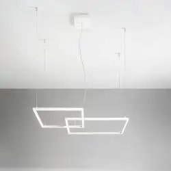 Sospensione Moderna Cross Alluminio Bianco Opaco Led 64W Dimmerabile Ip20