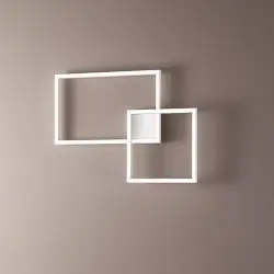 Plafoniera Moderna Cross Alluminio Bianco Opaco Led 45W Dimmerabile Ip20