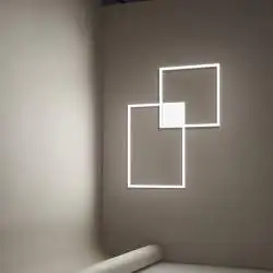 Plafoniera Moderna Cross Alluminio Bianco Opaco Led 64W Dimmerabile Ip20
