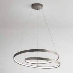 Sospensione Moderna Ritmo Metallo Grigio Led 55W Dimmerabile Ip20