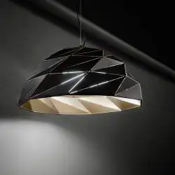 Lampadario Contemporaneo Tilt Metallo Oro Nero 3 Luci E27